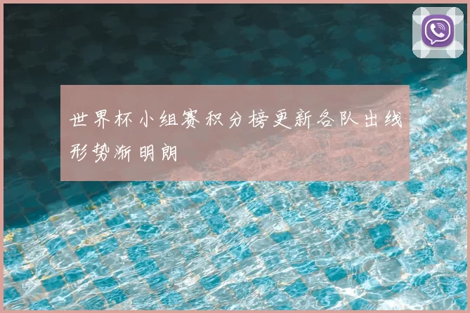 世界杯小组赛积分榜更新各队出线形势渐明朗